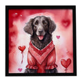 Curly-Coated Retriever My Valentine Framed Metal Print Bathroom, Kitchen, Office, Home Decor Wall Art Ready to Hang, Square, 8X8