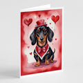 Dachshund My Valentine Greeting Cards Pack of 8 Blank Cards with Envelopes Whimsical A7 Size 5x7