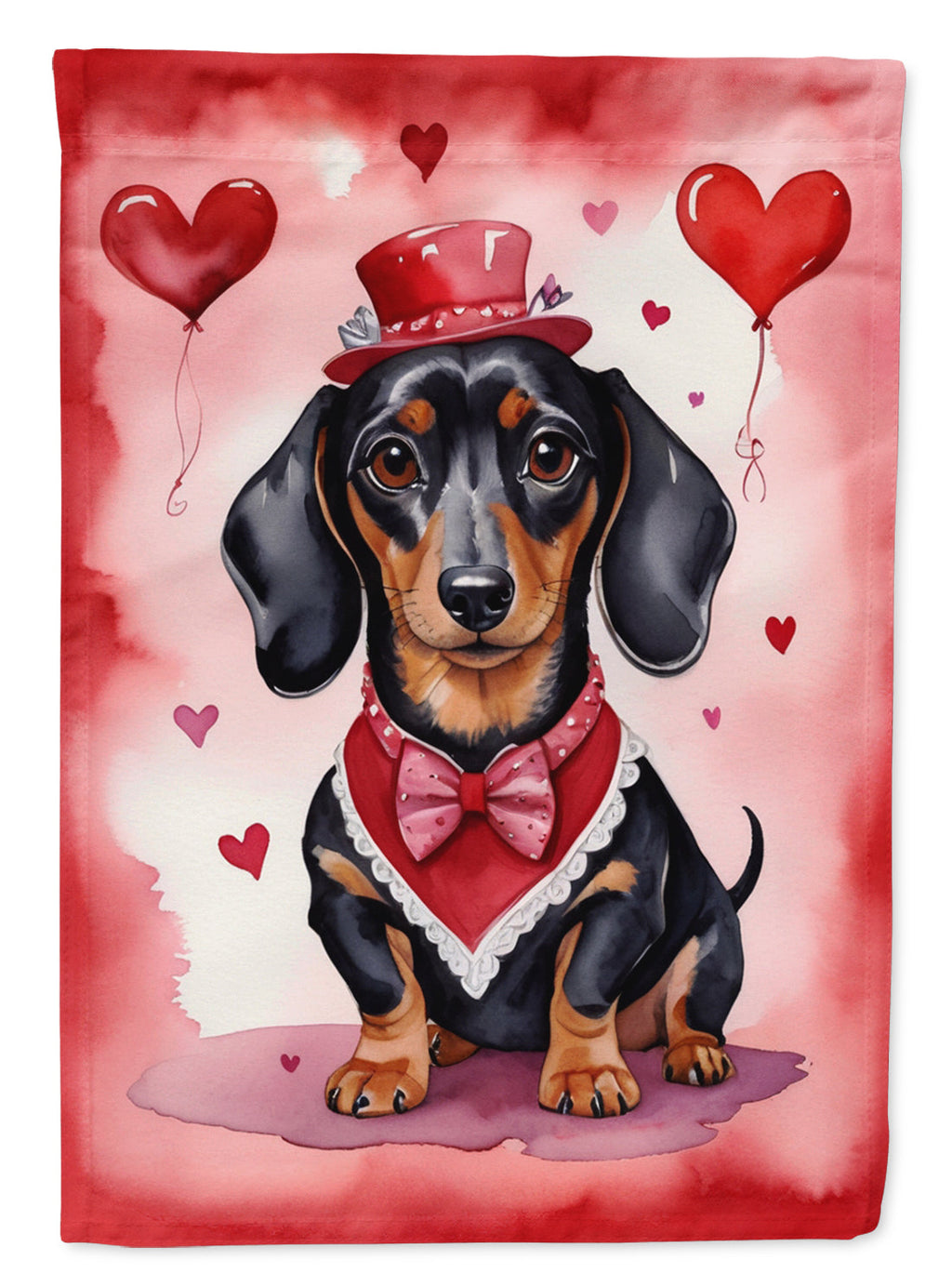 Dachshund My Valentine Garden Flag Mailbox Decorative Yard Banner Outside Patio Artwork for Flower Beds, Garden Size, Multicolor