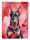 Doberman Pinscher My Valentine Garden Flag Mailbox Decorative Yard Banner Outside Patio Artwork for Flower Beds, Garden Size, Multicolor