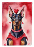 Doberman Pinscher My Valentine Garden Flag Mailbox Decorative Yard Banner Outside Patio Artwork for Flower Beds, Garden Size, Multicolor