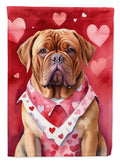 Dogue de Bordeaux My Valentine House Flag 28x40 Porch Sleeve Pole Decorative Outside Yard Banner Artwork Wall Hanging, Polyester