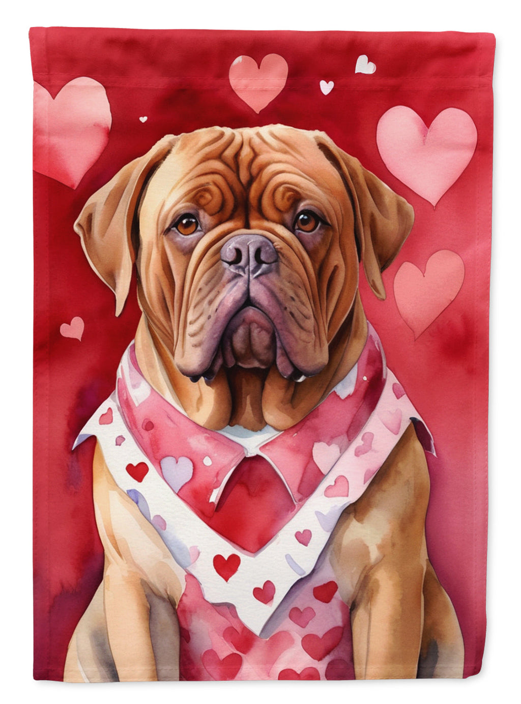 Dogue de Bordeaux My Valentine Garden Flag Mailbox Decorative Yard Banner Outside Patio Artwork for Flower Beds, Garden Size, Multicolor