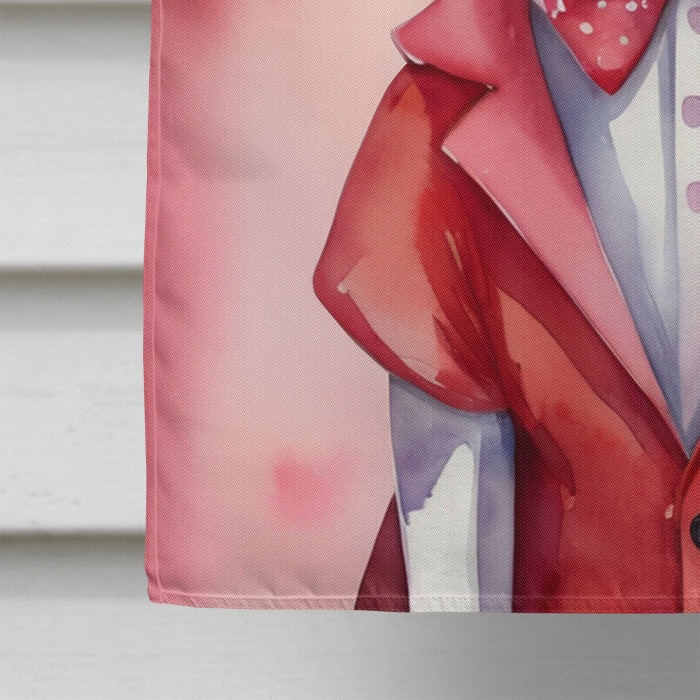English Foxhound My Valentine House Flag 28x40 Porch Sleeve Pole Decorative Outside Yard Banner Artwork Wall Hanging, Polyester