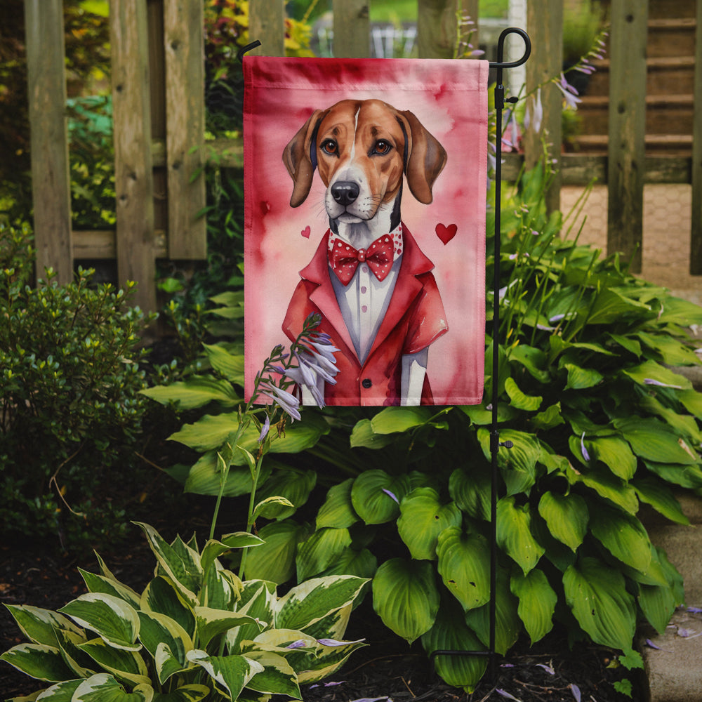 English Foxhound My Valentine Garden Flag Mailbox Decorative Yard Banner Outside Patio Artwork for Flower Beds, Garden Size, Multicolor