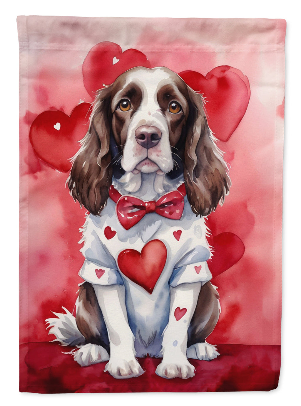 English Springer Spaniel My Valentine Garden Flag Mailbox Decorative Yard Banner Outside Patio Artwork for Flower Beds, Garden Size, Multicolor