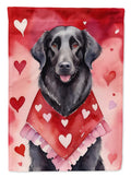 Flat-Coated Retriever My Valentine Garden Flag Mailbox Decorative Yard Banner Outside Patio Artwork for Flower Beds, Garden Size, Multicolor