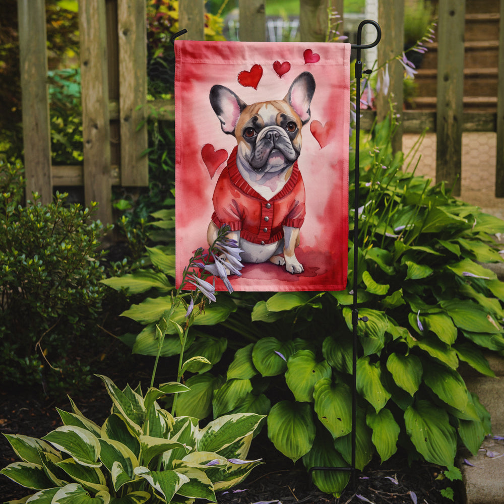 French Bulldog My Valentine Garden Flag Mailbox Decorative Yard Banner Outside Patio Artwork for Flower Beds, Garden Size, Multicolor