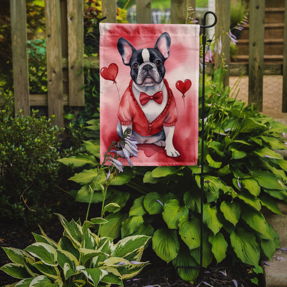 French Bulldog My Valentine Garden Flag Mailbox Decorative Yard Banner Outside Patio Artwork for Flower Beds, Garden Size, Multicolor