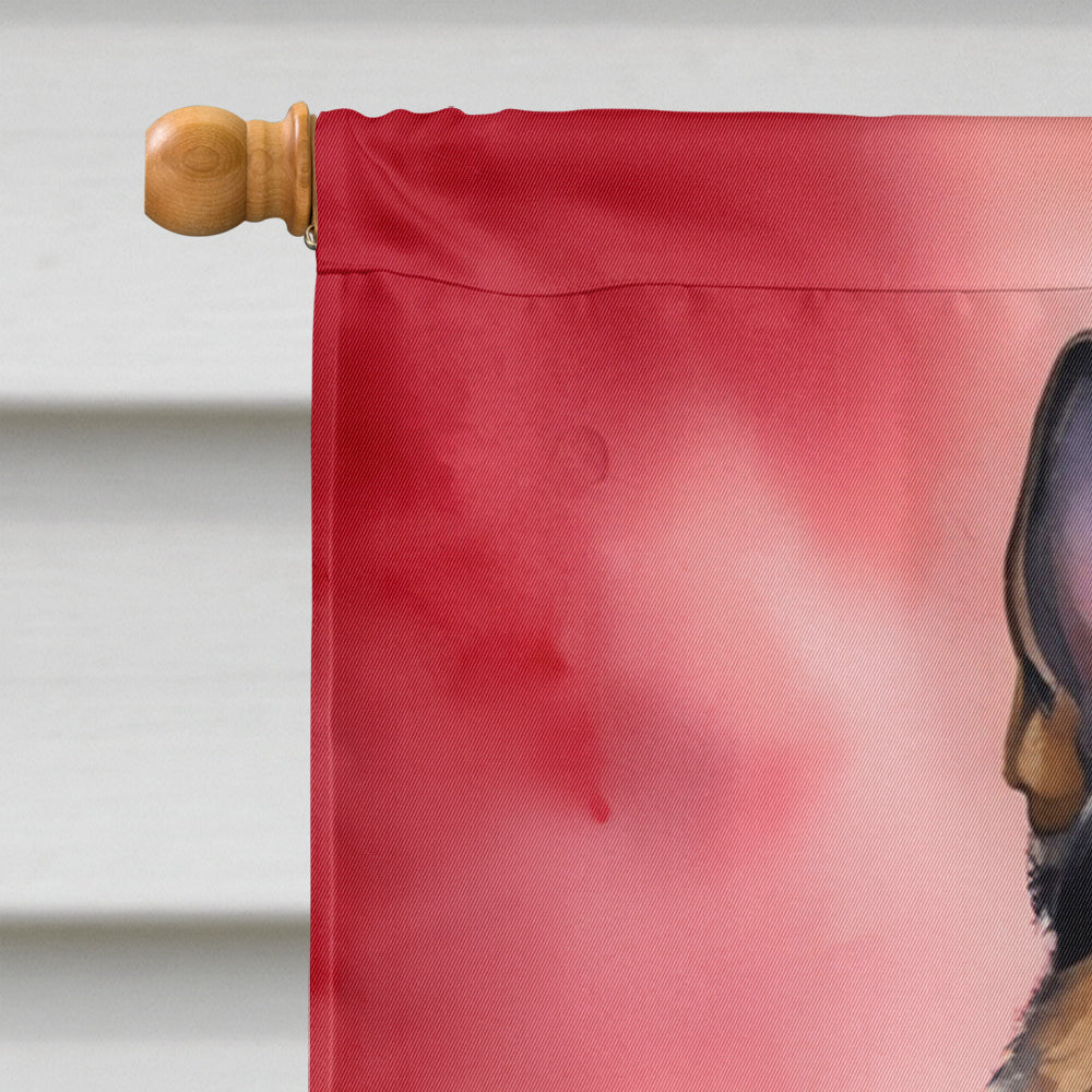 German Shepherd My Valentine House Flag 28x40 Porch Sleeve Pole Decorative Outside Yard Banner Artwork Wall Hanging, Polyester