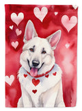White German Shepherd My Valentine Garden Flag Mailbox Decorative Yard Banner Outside Patio Artwork for Flower Beds, Garden Size, Multicolor