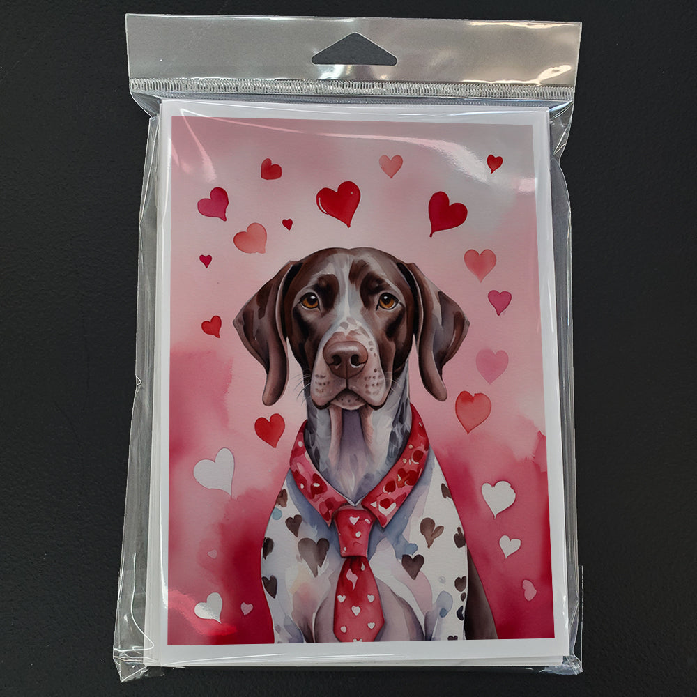German Shorthaired Pointer My Valentine Greeting Cards Pack of 8 Blank Cards with Envelopes Whimsical A7 Size 5x7