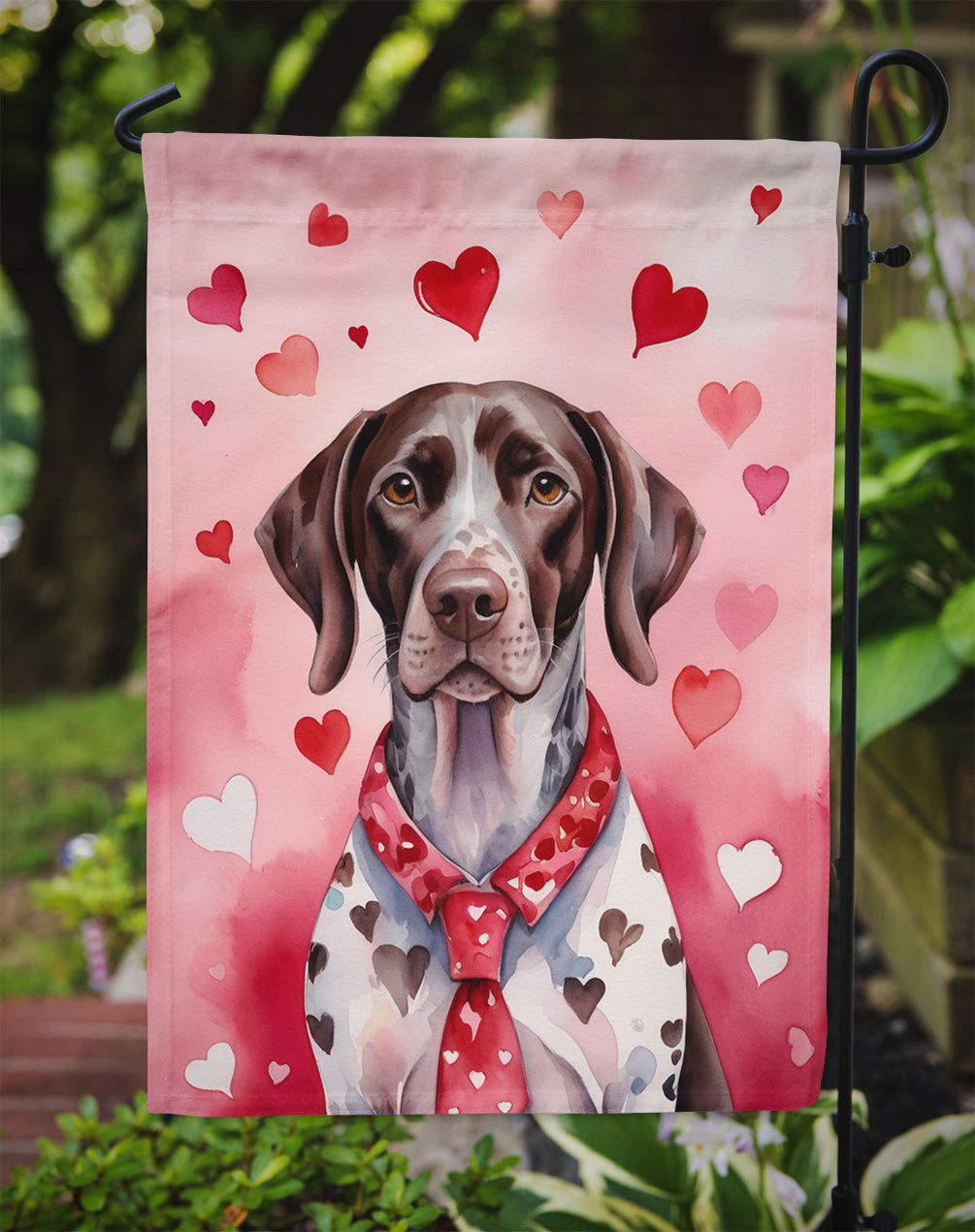 German Shorthaired Pointer My Valentine Garden Flag Mailbox Decorative Yard Banner Outside Patio Artwork for Flower Beds, Garden Size, Multicolor