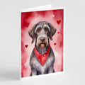 German Wirehaired Pointer My Valentine Greeting Cards Pack of 8 Blank Cards with Envelopes Whimsical A7 Size 5x7