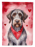 German Wirehaired Pointer My Valentine Garden Flag Mailbox Decorative Yard Banner Outside Patio Artwork for Flower Beds, Garden Size, Multicolor