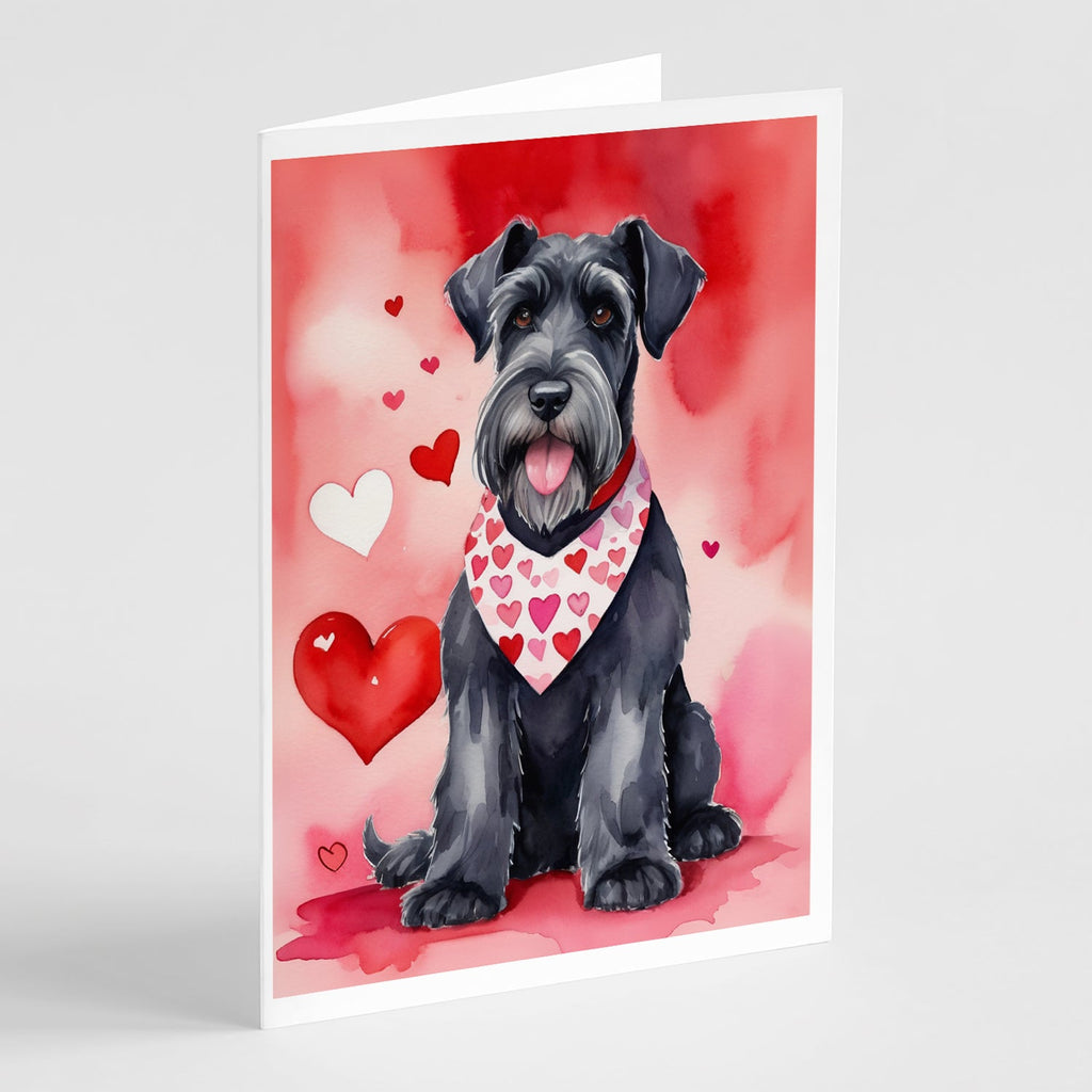 Giant Schnauzer My Valentine Greeting Cards Pack of 8 Blank Cards with Envelopes Whimsical A7 Size 5x7