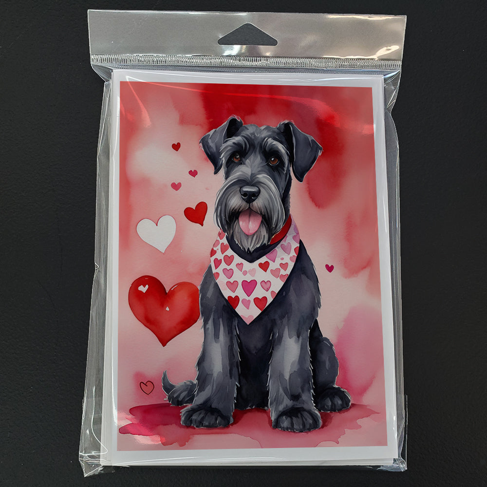 Giant Schnauzer My Valentine Greeting Cards Pack of 8 Blank Cards with Envelopes Whimsical A7 Size 5x7