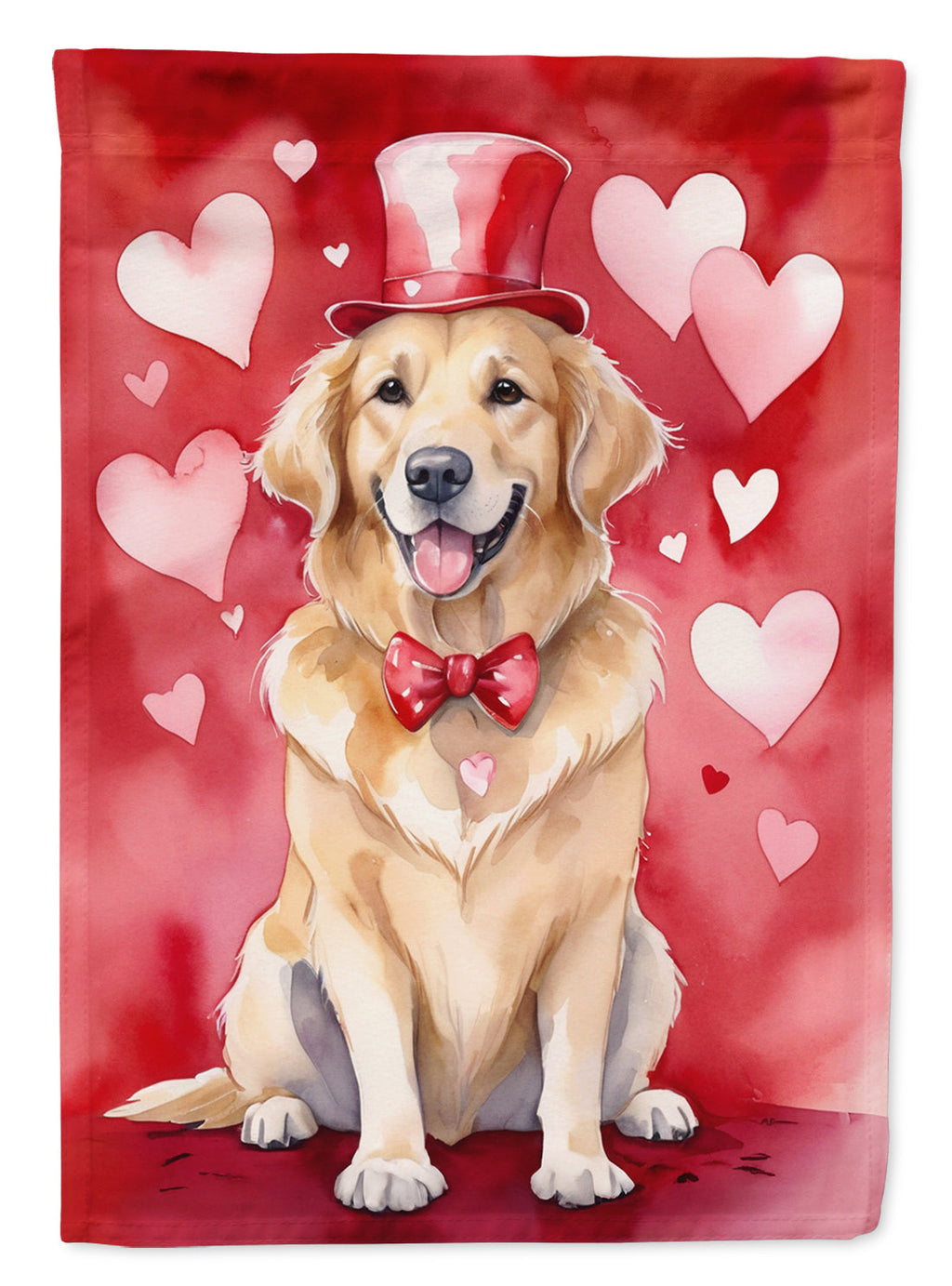 Golden Retriever My Valentine Garden Flag Mailbox Decorative Yard Banner Outside Patio Artwork for Flower Beds, Garden Size, Multicolor