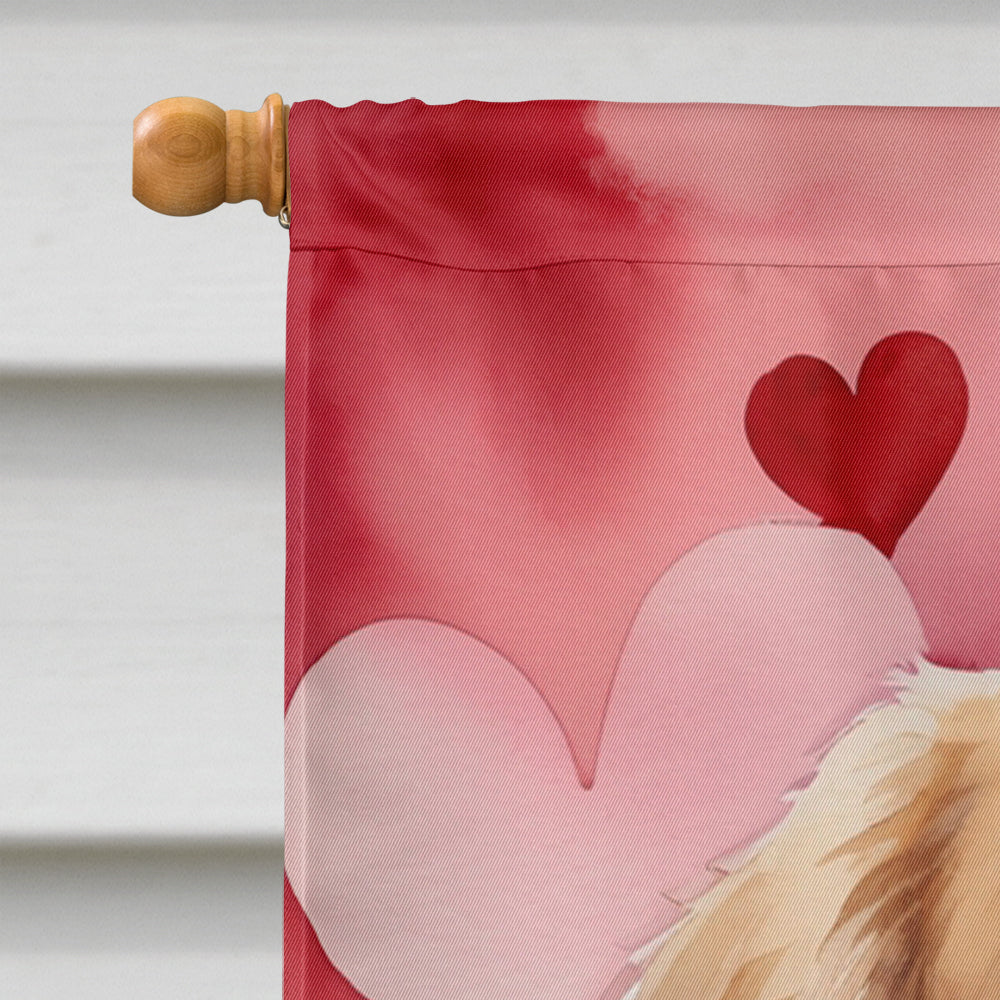 Golden Retriever My Valentine House Flag 28x40 Porch Sleeve Pole Decorative Outside Yard Banner Artwork Wall Hanging, Polyester