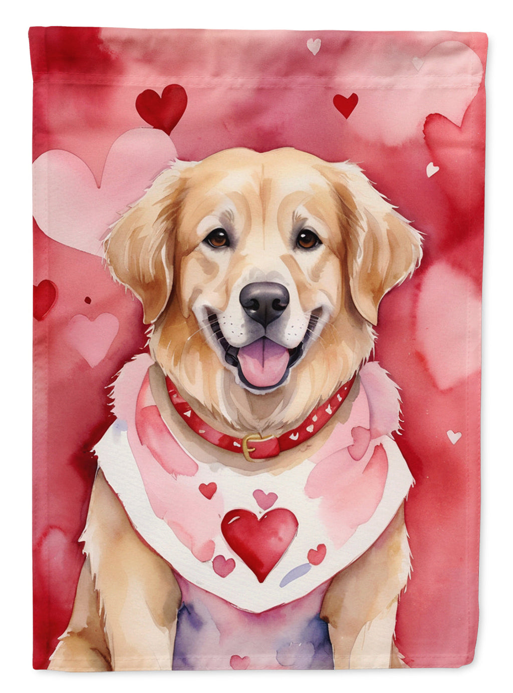 Golden Retriever My Valentine Garden Flag Mailbox Decorative Yard Banner Outside Patio Artwork for Flower Beds, Garden Size, Multicolor