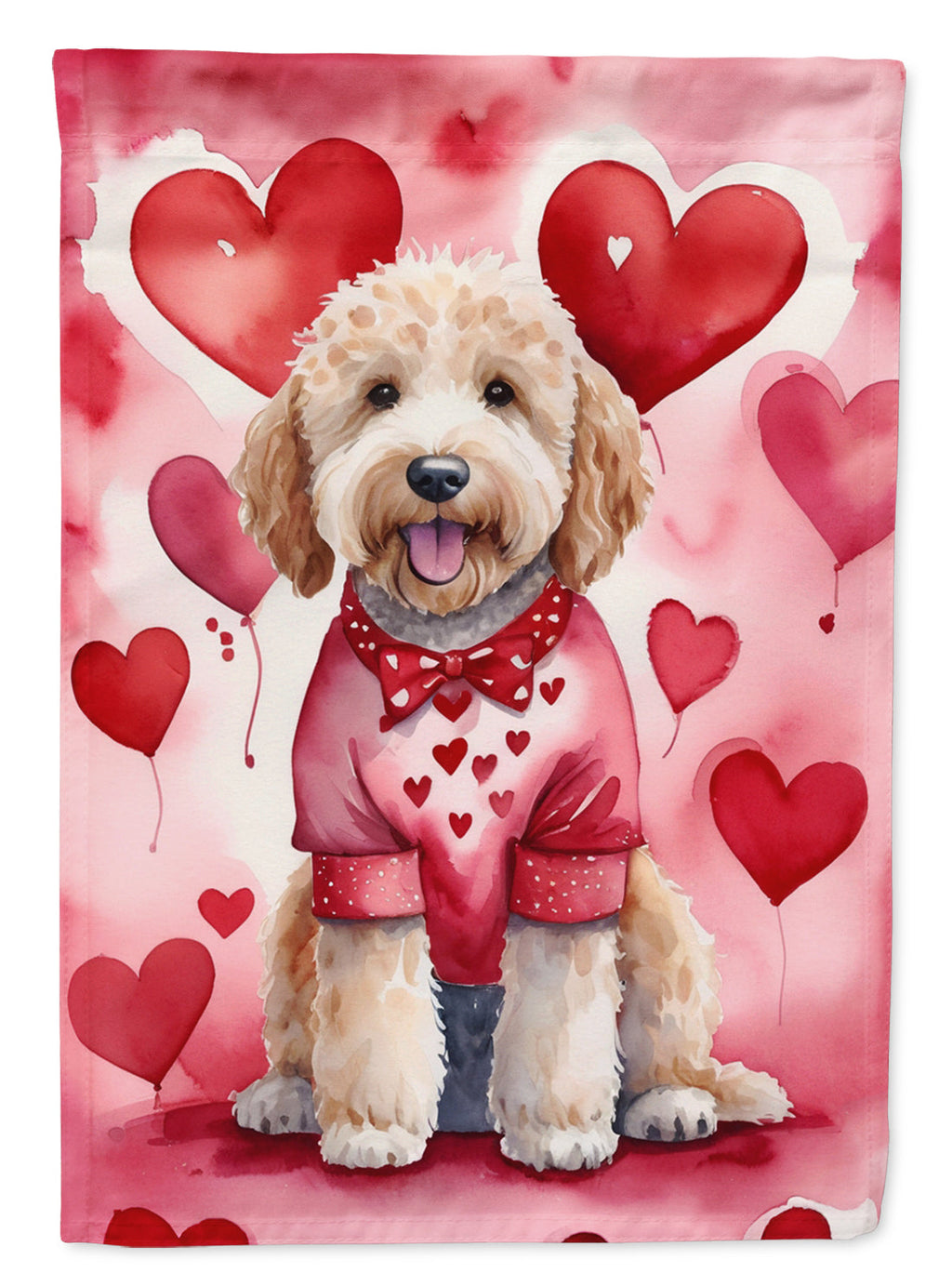 Goldendoodle My Valentine Garden Flag Mailbox Decorative Yard Banner Outside Patio Artwork for Flower Beds, Garden Size, Multicolor
