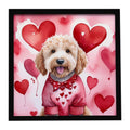 Goldendoodle My Valentine Framed Metal Print Bathroom, Kitchen, Office, Home Decor Wall Art Ready to Hang, Square, 8X8