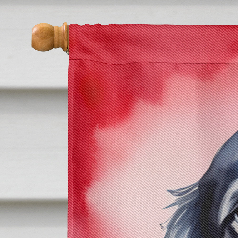 Gordon Setter My Valentine House Flag 28x40 Porch Sleeve Pole Decorative Outside Yard Banner Artwork Wall Hanging, Polyester