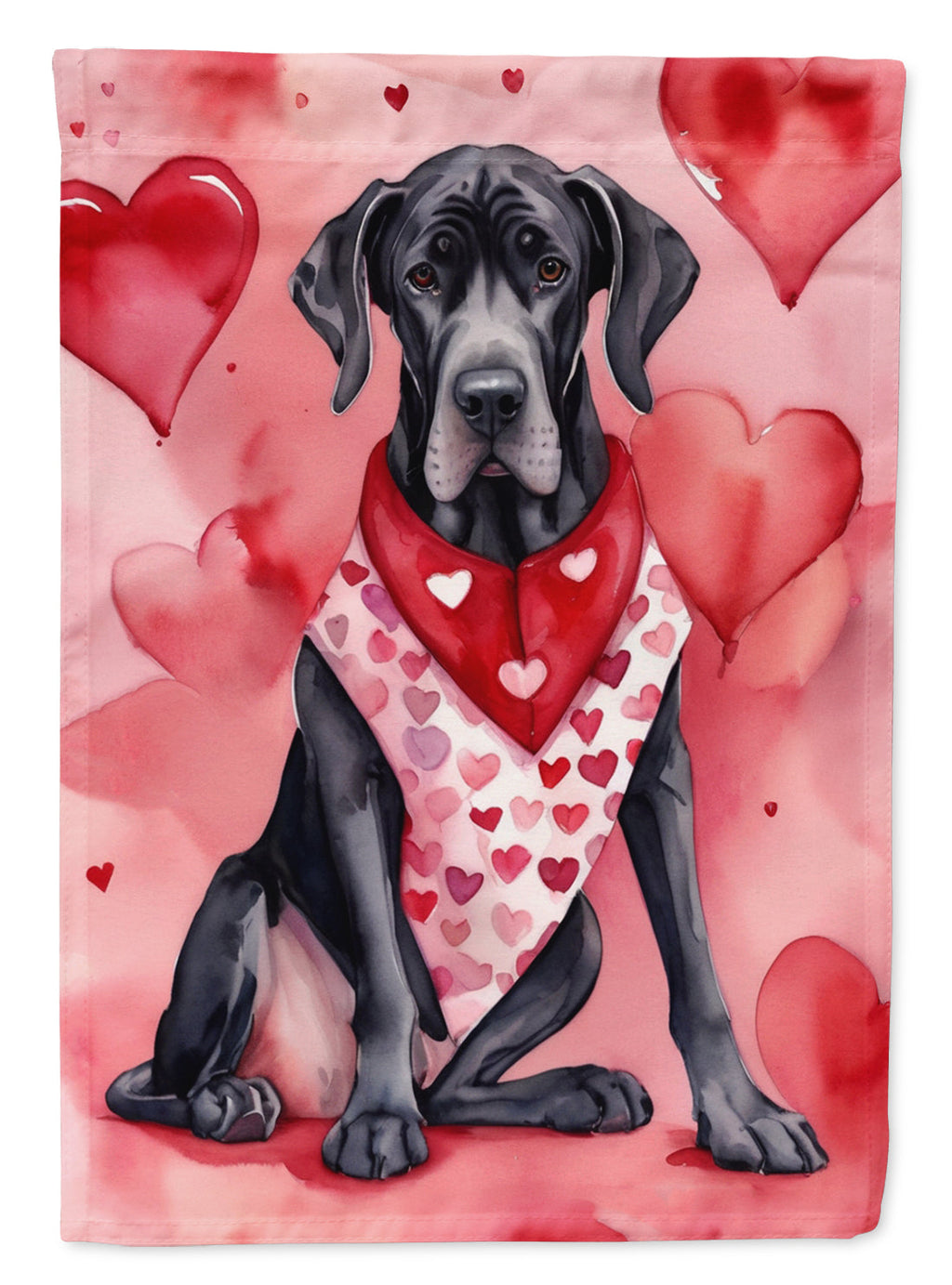 Great Dane My Valentine Garden Flag Mailbox Decorative Yard Banner Outside Patio Artwork for Flower Beds, Garden Size, Multicolor