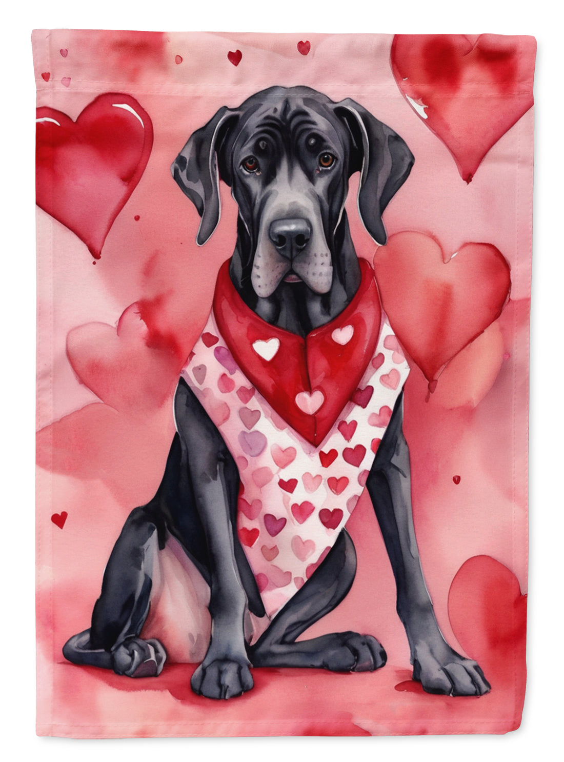 Great Dane My Valentine Garden Flag Mailbox Decorative Yard Banner Outside Patio Artwork for Flower Beds, Garden Size, Multicolor