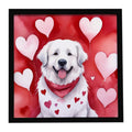 Great Pyrenees My Valentine Framed Metal Print Bathroom, Kitchen, Office, Home Decor Wall Art Ready to Hang, Square, 8X8