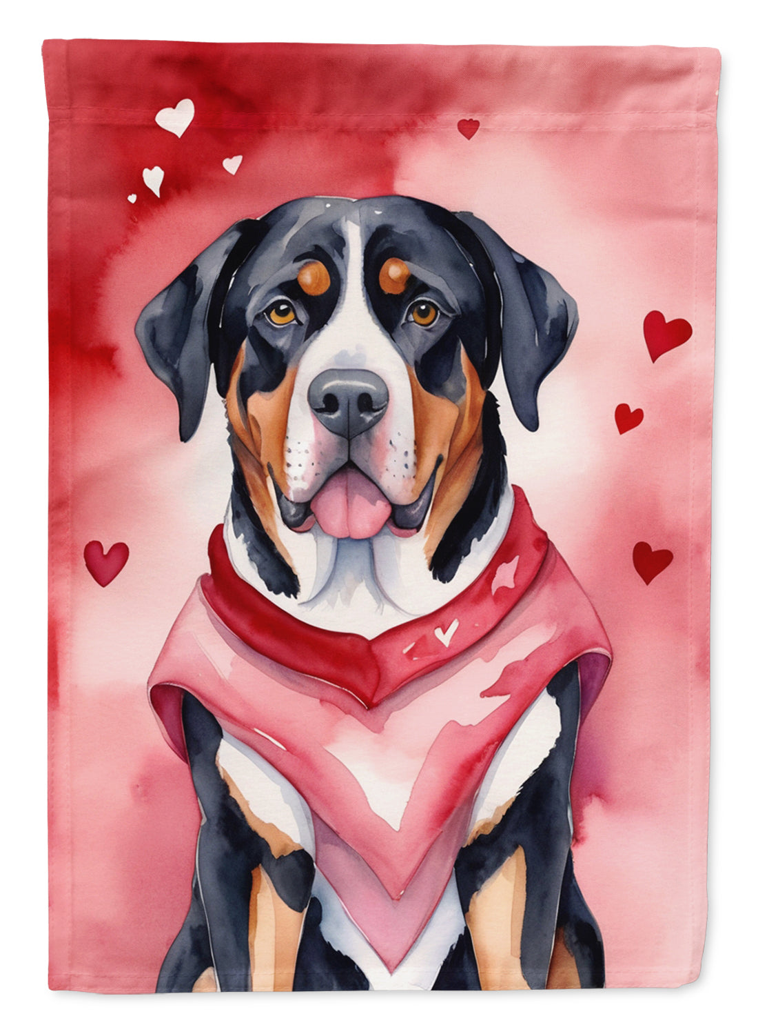 Greater Swiss Mountain Dog My Valentine Garden Flag Mailbox Decorative Yard Banner Outside Patio Artwork for Flower Beds, Garden Size, Multicolor