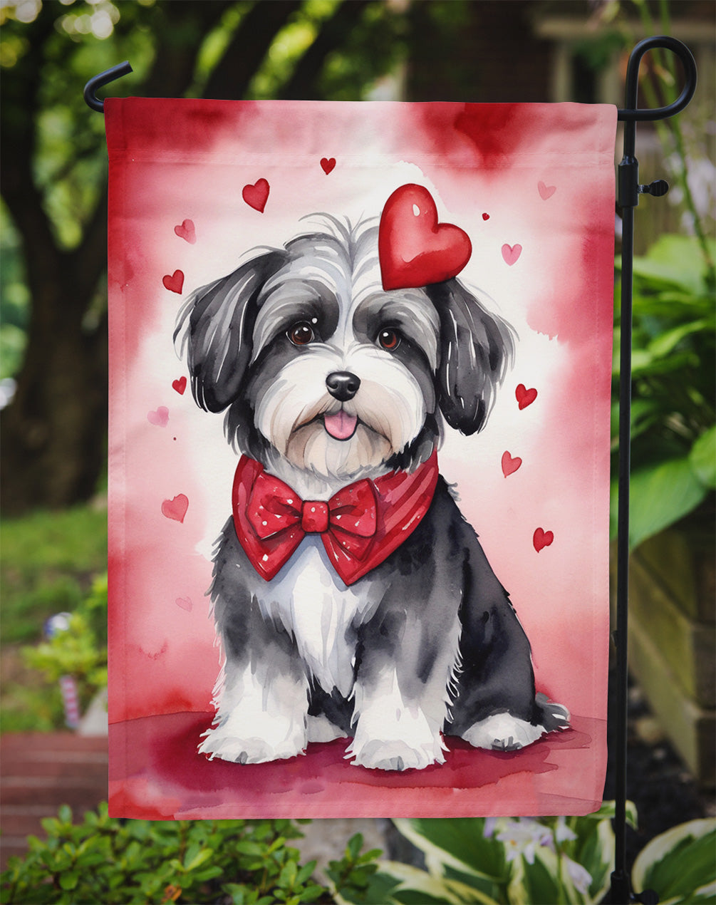 Havanese My Valentine Garden Flag Mailbox Decorative Yard Banner Outside Patio Artwork for Flower Beds, Garden Size, Multicolor