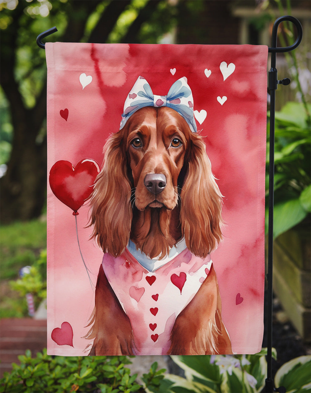 Irish Setter My Valentine Garden Flag Mailbox Decorative Yard Banner Outside Patio Artwork for Flower Beds, Garden Size, Multicolor