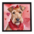 Irish Terrier My Valentine Framed Metal Print Bathroom, Kitchen, Office, Home Decor Wall Art Ready to Hang, Square, 8X8
