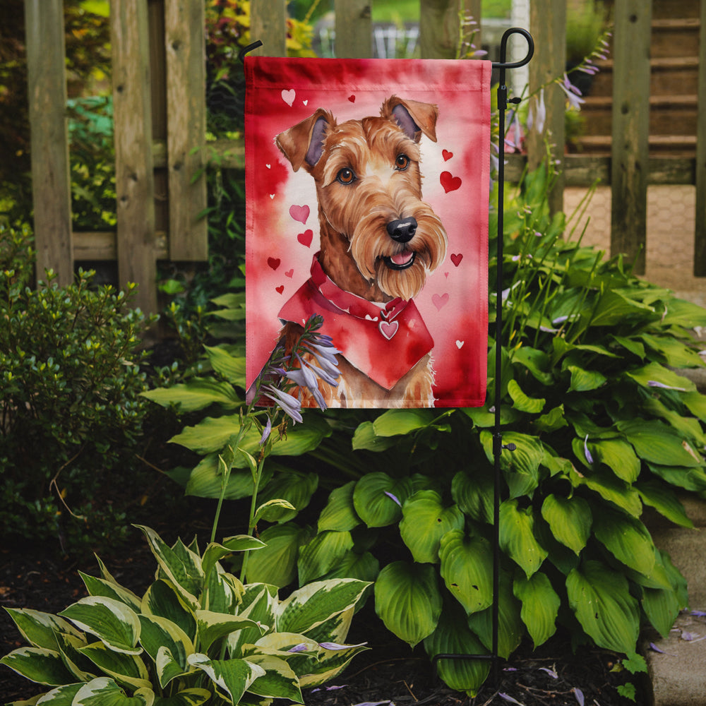 Irish Terrier My Valentine Garden Flag Mailbox Decorative Yard Banner Outside Patio Artwork for Flower Beds, Garden Size, Multicolor