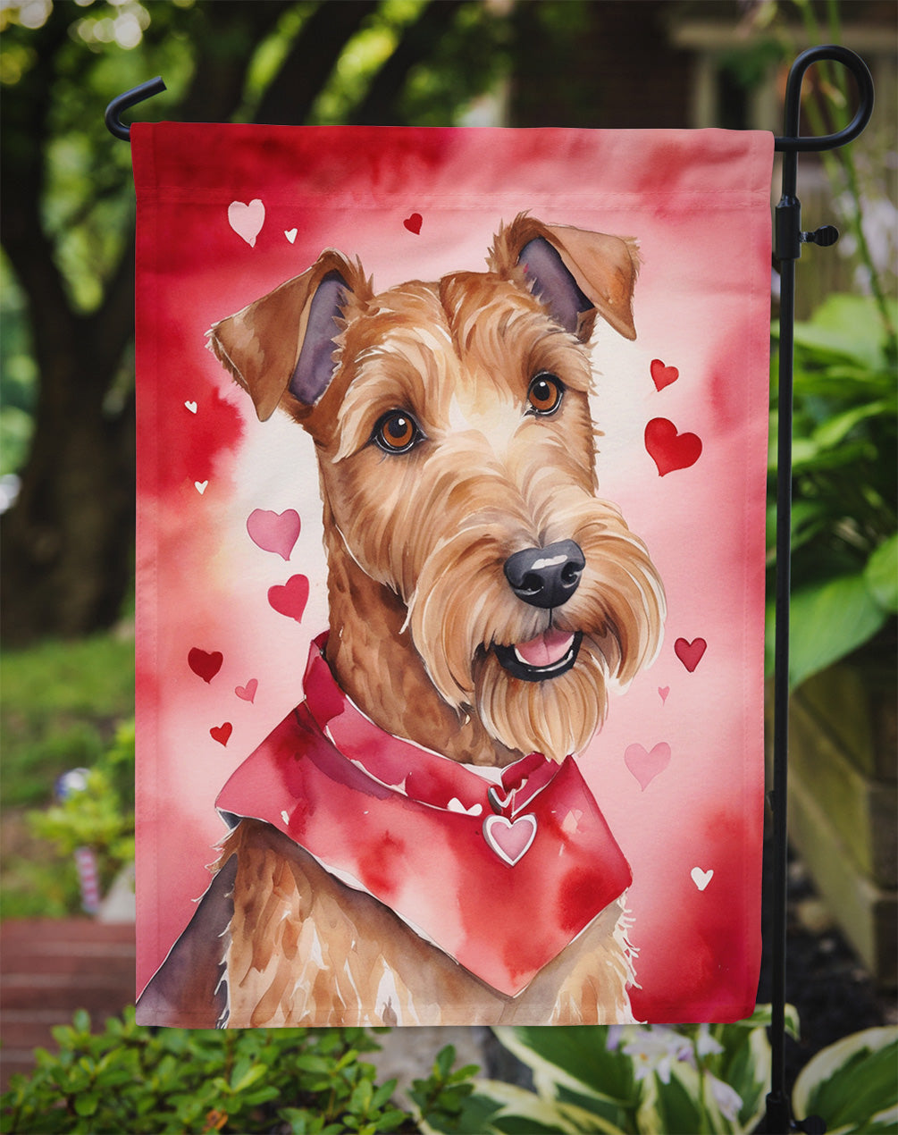 Irish Terrier My Valentine Garden Flag Mailbox Decorative Yard Banner Outside Patio Artwork for Flower Beds, Garden Size, Multicolor