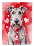 Irish Wolfhound My Valentine House Flag 28x40 Porch Sleeve Pole Decorative Outside Yard Banner Artwork Wall Hanging, Polyester