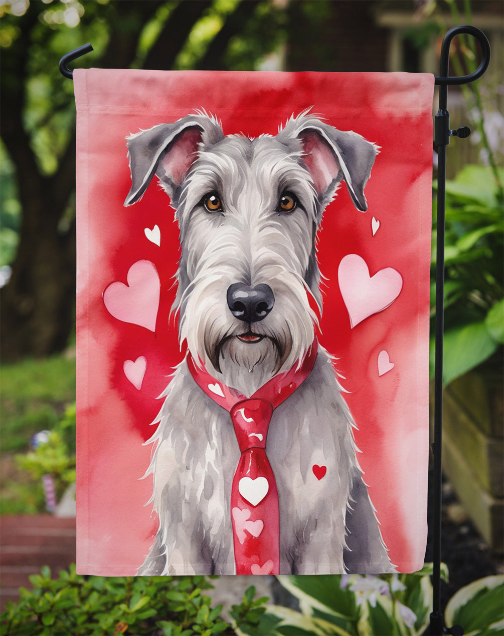 Irish Wolfhound My Valentine Garden Flag Mailbox Decorative Yard Banner Outside Patio Artwork for Flower Beds, Garden Size, Multicolor
