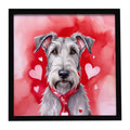 Irish Wolfhound My Valentine Framed Metal Print Bathroom, Kitchen, Office, Home Decor Wall Art Ready to Hang, Square, 8X8