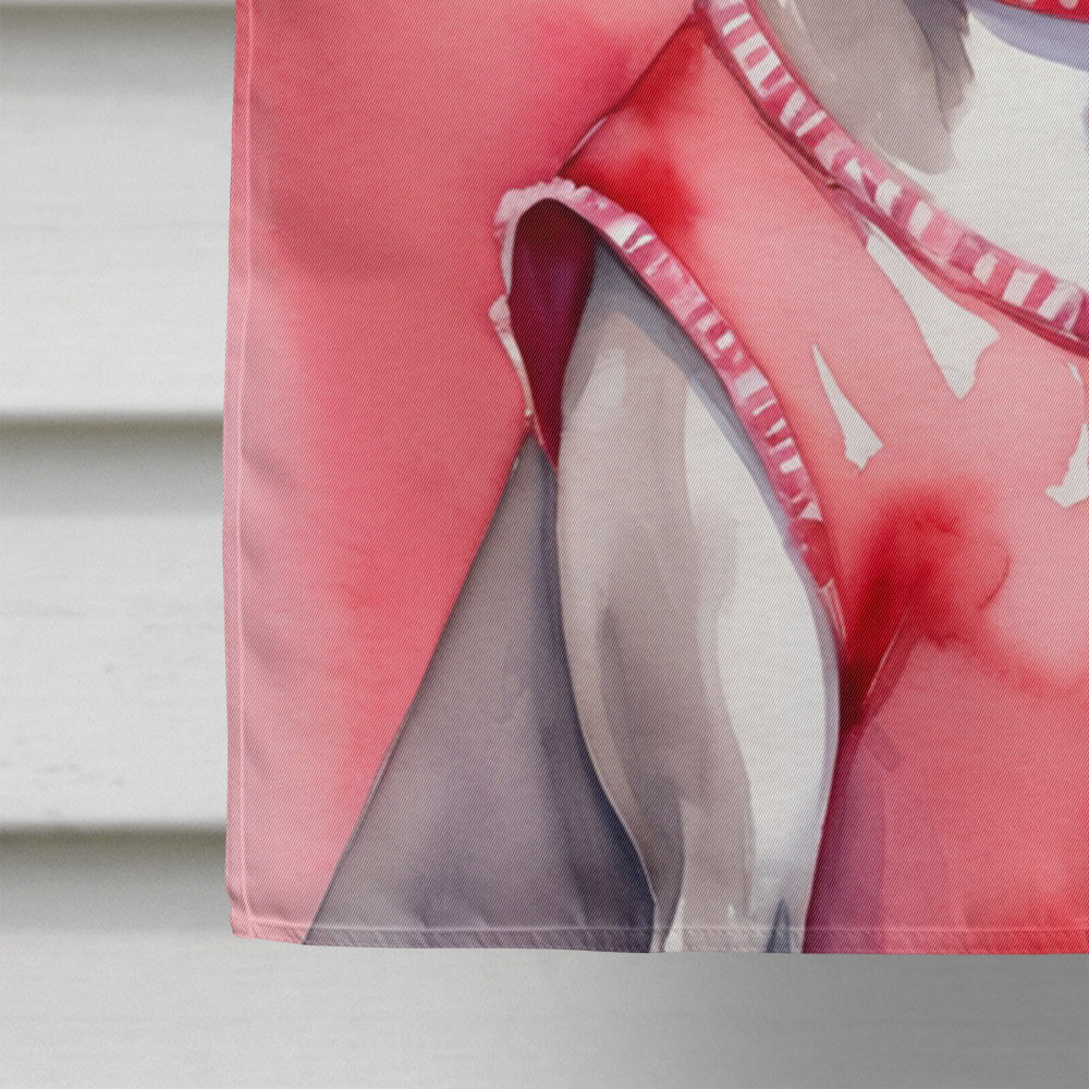 Italian Greyhound My Valentine House Flag 28x40 Porch Sleeve Pole Decorative Outside Yard Banner Artwork Wall Hanging, Polyester