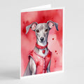 Italian Greyhound My Valentine Greeting Cards Pack of 8 Blank Cards with Envelopes Whimsical A7 Size 5x7