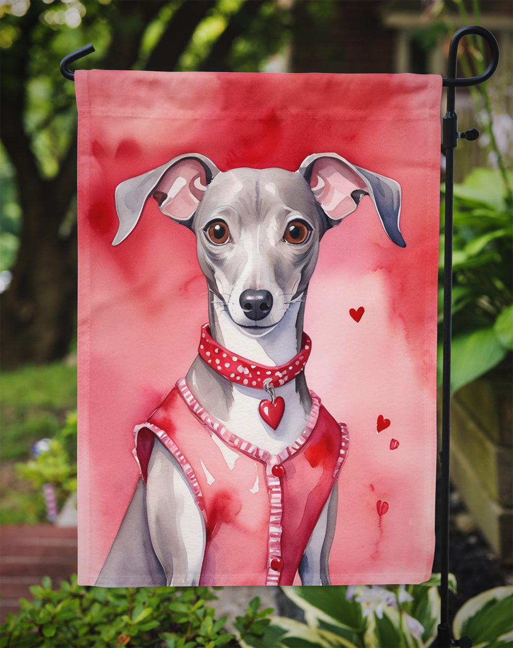 Italian Greyhound My Valentine Garden Flag Mailbox Decorative Yard Banner Outside Patio Artwork for Flower Beds, Garden Size, Multicolor