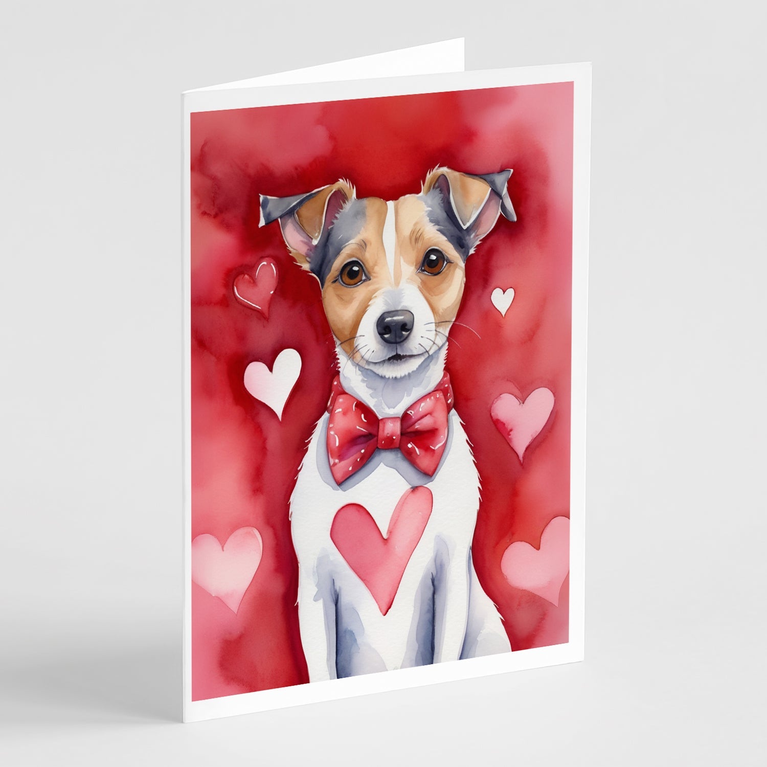 Jack Russell Terrier My Valentine Greeting Cards Pack of 8 Blank Cards with Envelopes Whimsical A7 Size 5x7