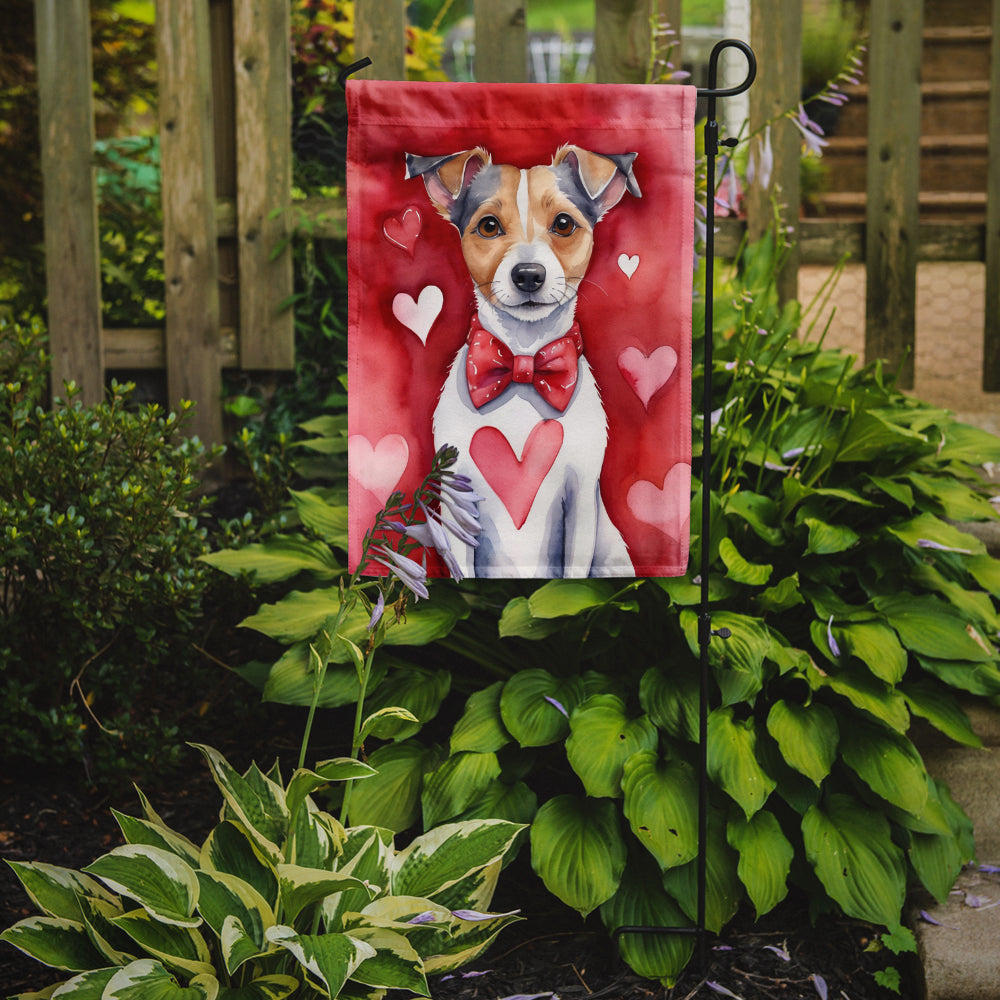 Jack Russell Terrier My Valentine Garden Flag Mailbox Decorative Yard Banner Outside Patio Artwork for Flower Beds, Garden Size, Multicolor
