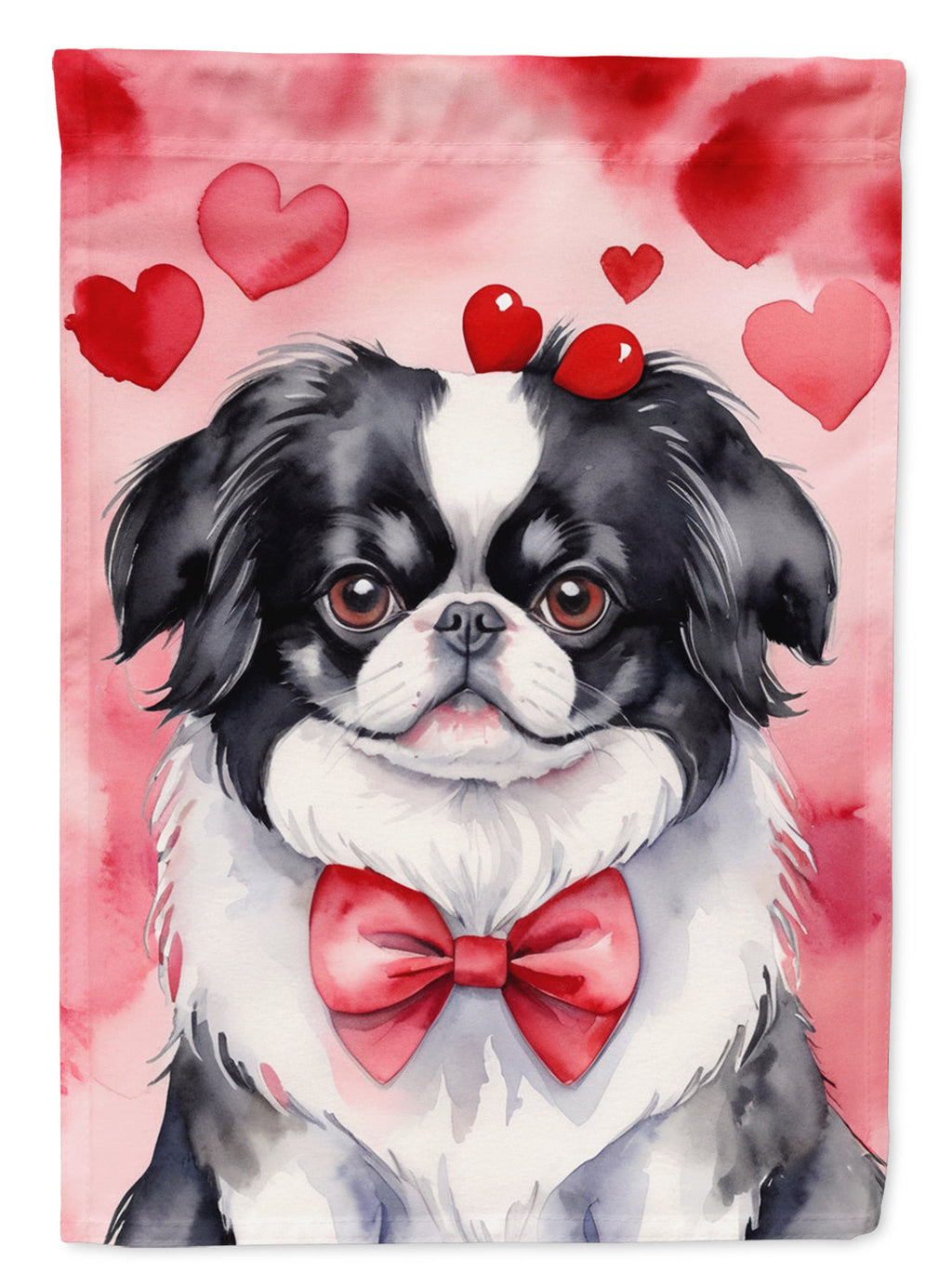 Japanese Chin My Valentine Garden Flag Mailbox Decorative Yard Banner Outside Patio Artwork for Flower Beds, Garden Size, Multicolor