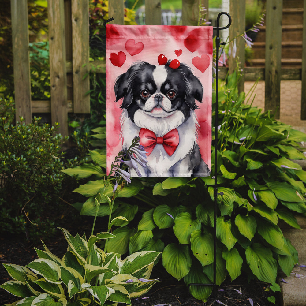 Japanese Chin My Valentine Garden Flag Mailbox Decorative Yard Banner Outside Patio Artwork for Flower Beds, Garden Size, Multicolor