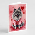 Keeshond My Valentine Greeting Cards Pack of 8 Blank Cards with Envelopes Whimsical A7 Size 5x7
