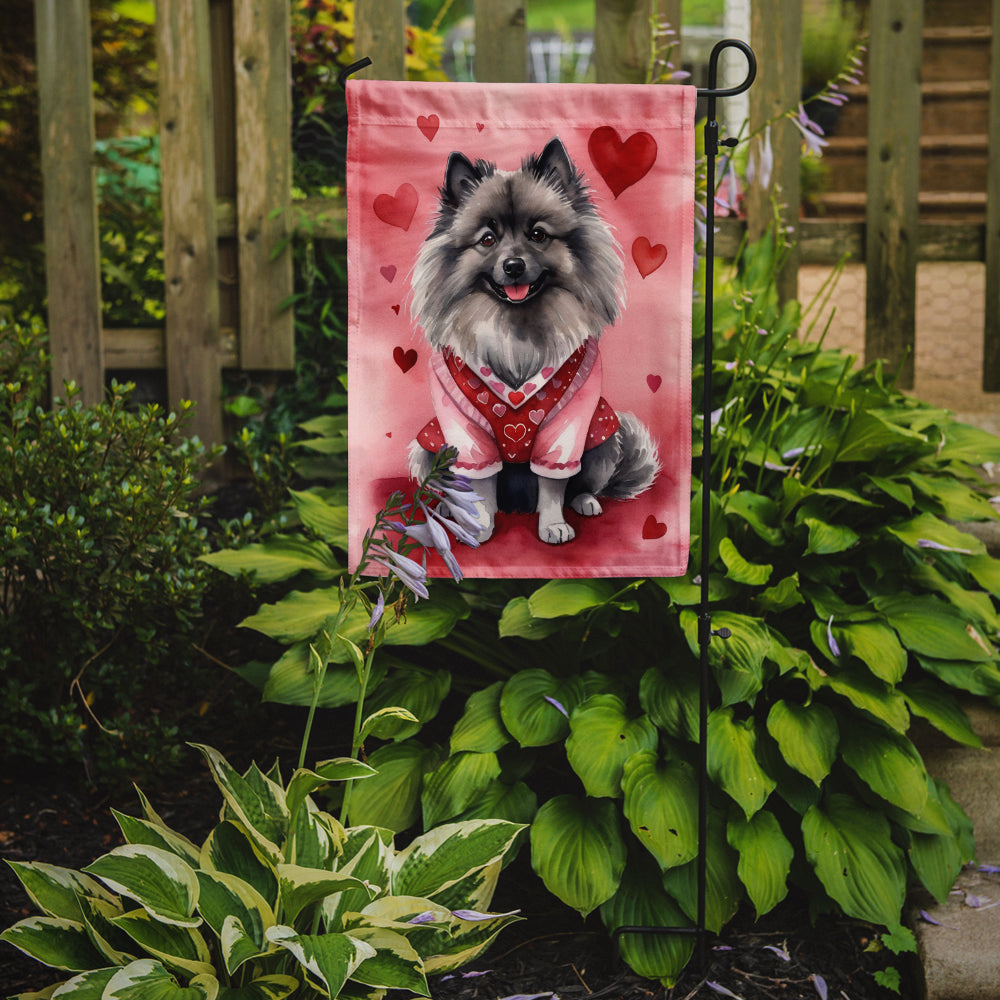 Keeshond My Valentine Garden Flag Mailbox Decorative Yard Banner Outside Patio Artwork for Flower Beds, Garden Size, Multicolor