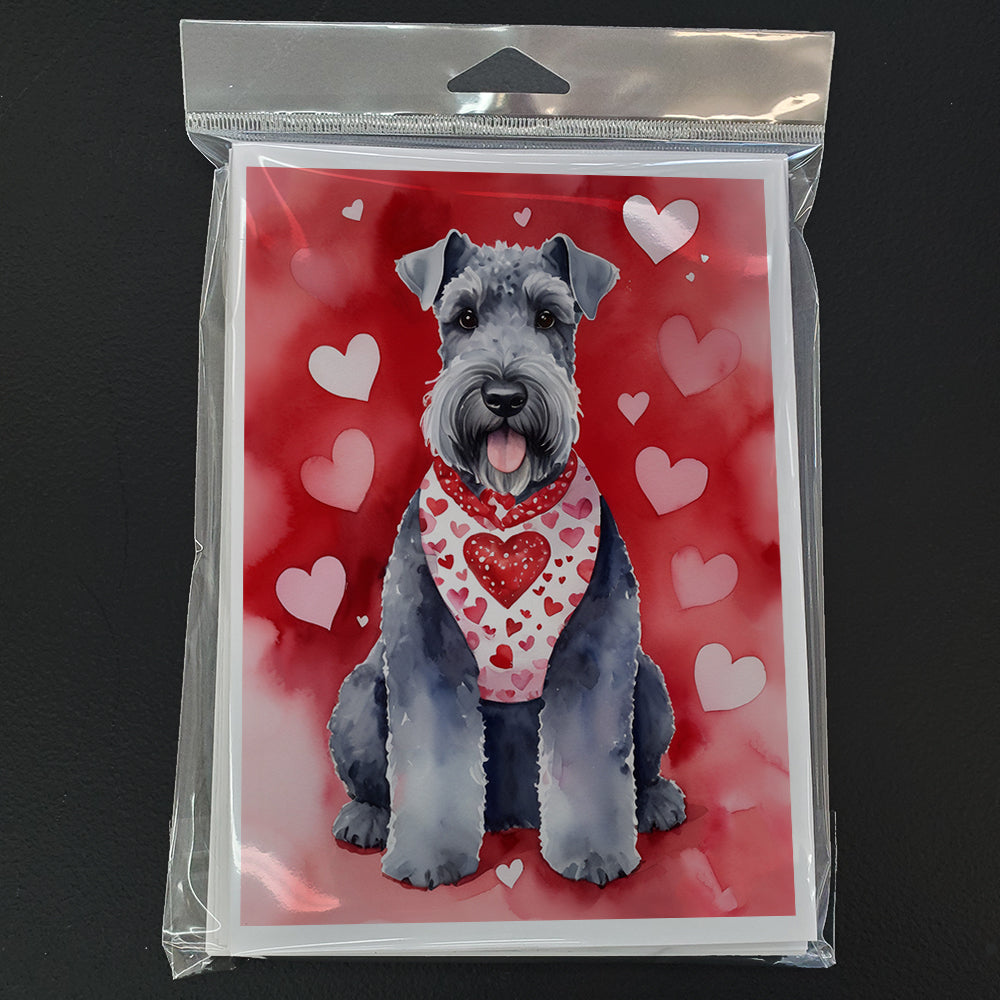Kerry Blue Terrier My Valentine Greeting Cards Pack of 8 Blank Cards with Envelopes Whimsical A7 Size 5x7