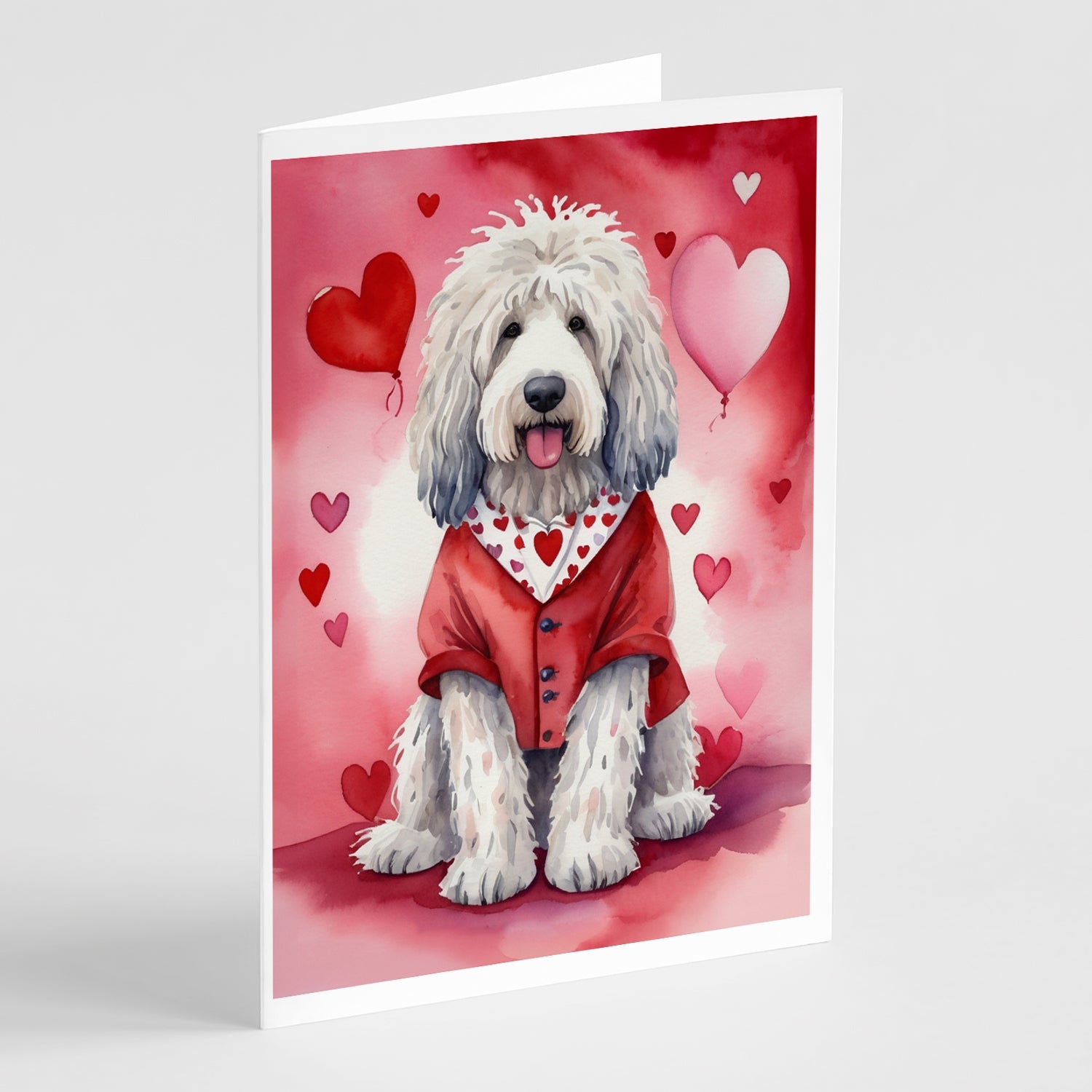 Komondor My Valentine Greeting Cards Pack of 8 Blank Cards with Envelopes Whimsical A7 Size 5x7